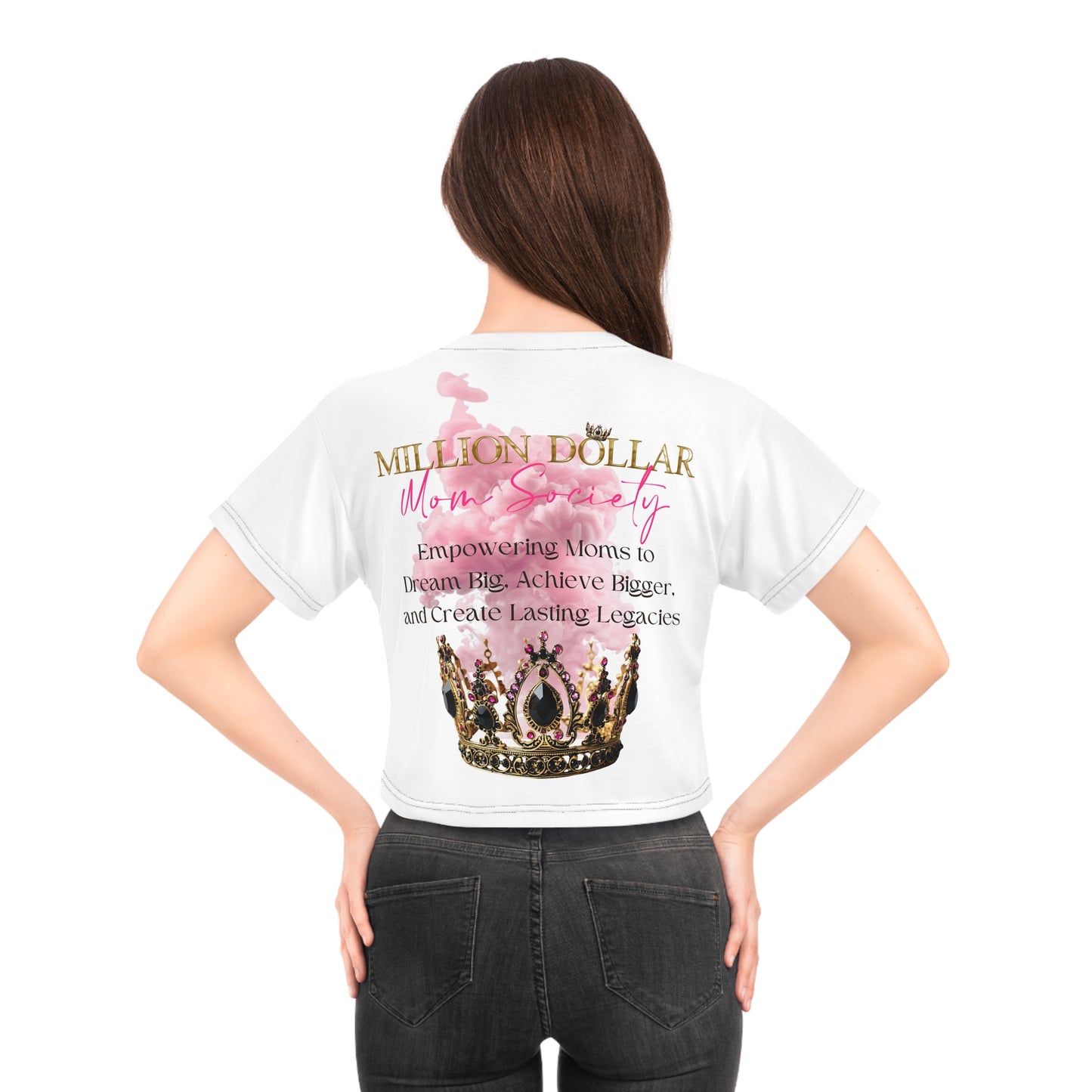 Million Dollar Mom Society Crop Tee (AOP)