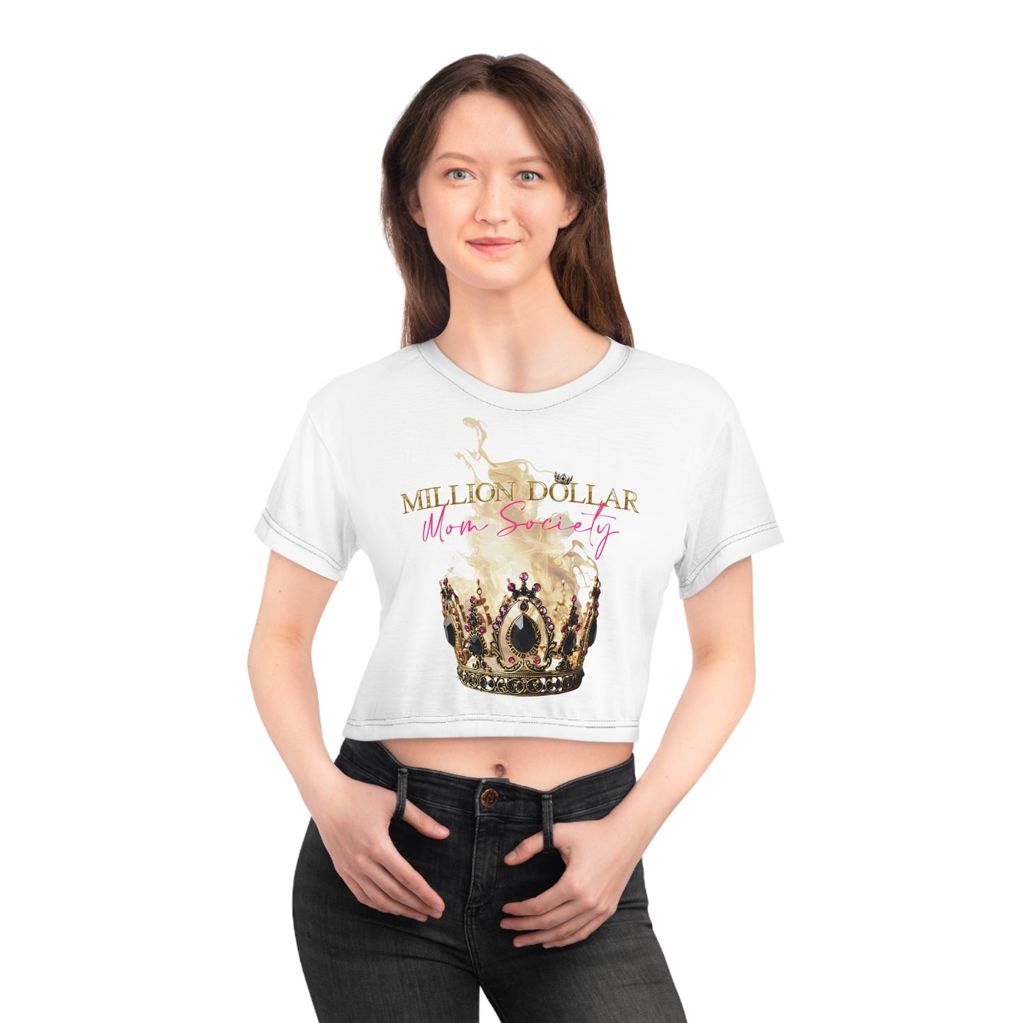 Million Dollar Mom Society Crop Tee (AOP)