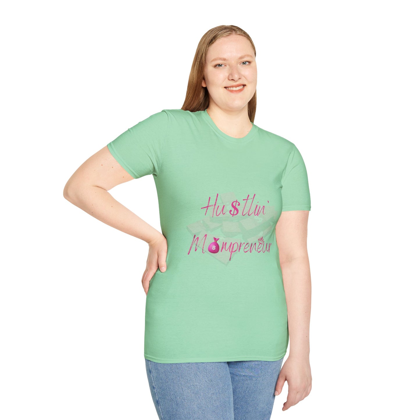 Hustlin' Mompreneur - Unisex Softstyle T-Shirt S-M-L-XL-2XL-3XL-4XL-5XL